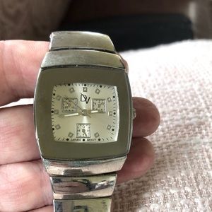 DV Stainless steel rectangular face watch